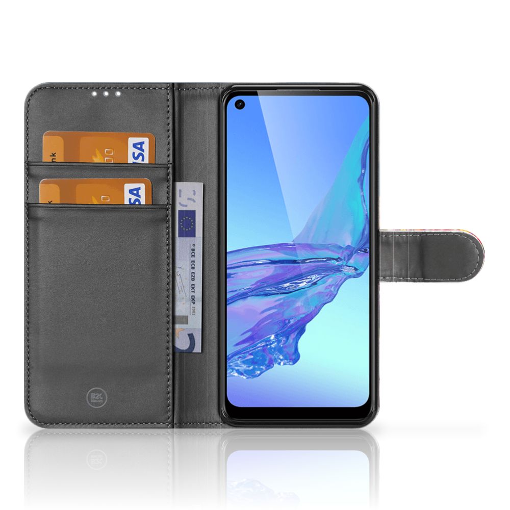 OPPO A53 OPPO A53s Hoesje Tulpen hoesje met pasjes voorkant