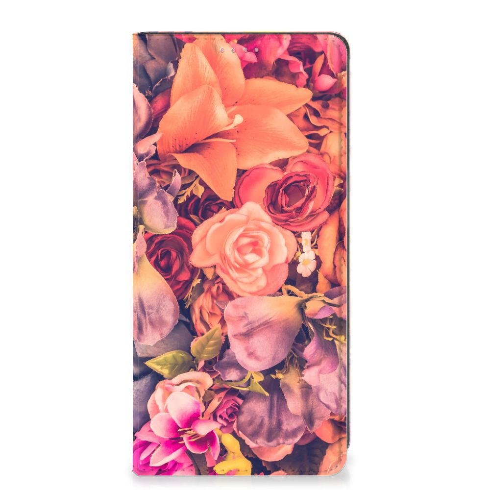 OPPO A54 5G | A74 5G | A93 5G Smart Cover Bosje Bloemen bloemen oranje paars roze
