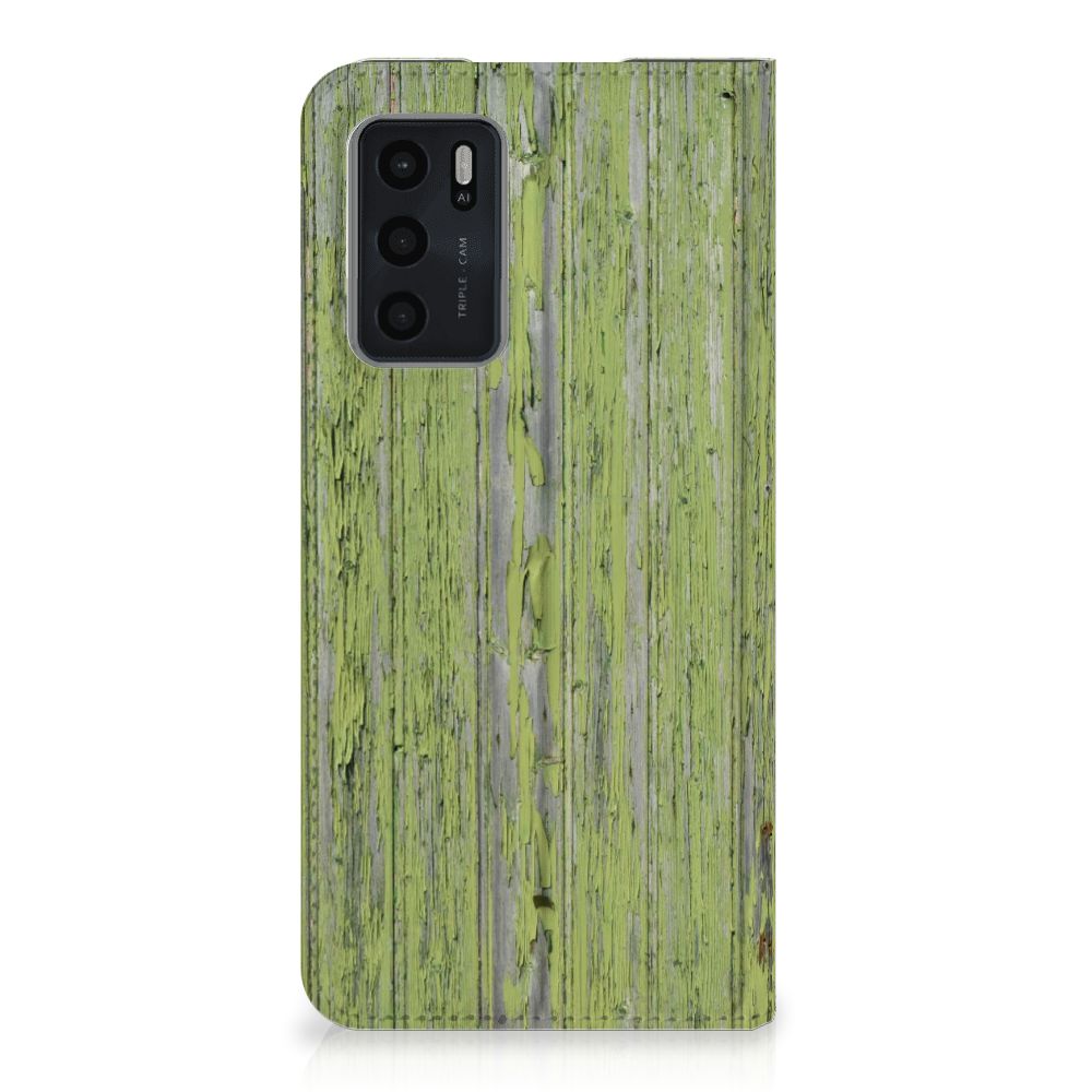 OPPO A54s | A16 | A16s Book Wallet Case Green Wood - B2C Telecom