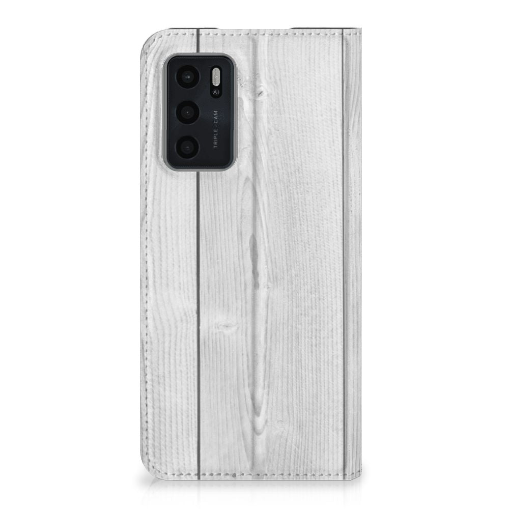 OPPO A54s | A16 | A16s Book Wallet Case White Wood - B2C Telecom