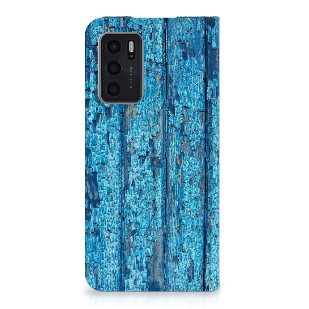 OPPO A54s | A16 | A16s Book Wallet Case Wood Blue - B2C Telecom