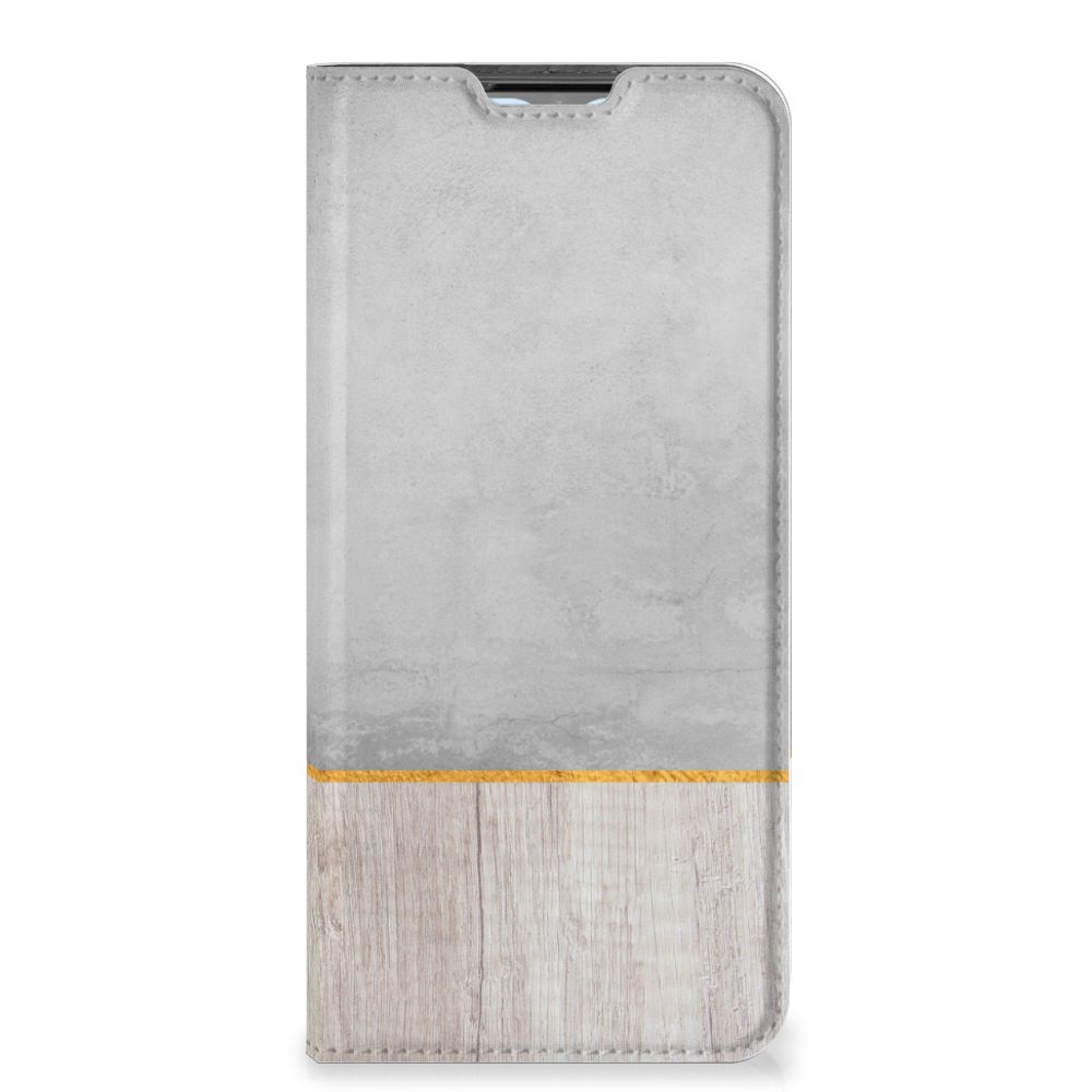 OPPO A54s | A16 | A16s Book Wallet Case Wood Concrete - B2C Telecom