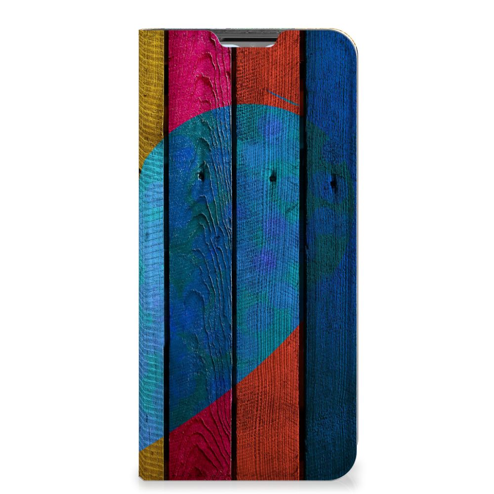 OPPO A54s | A16 | A16s Book Wallet Case Wood Heart - Cadeau voor je Vriend - B2C Telecom