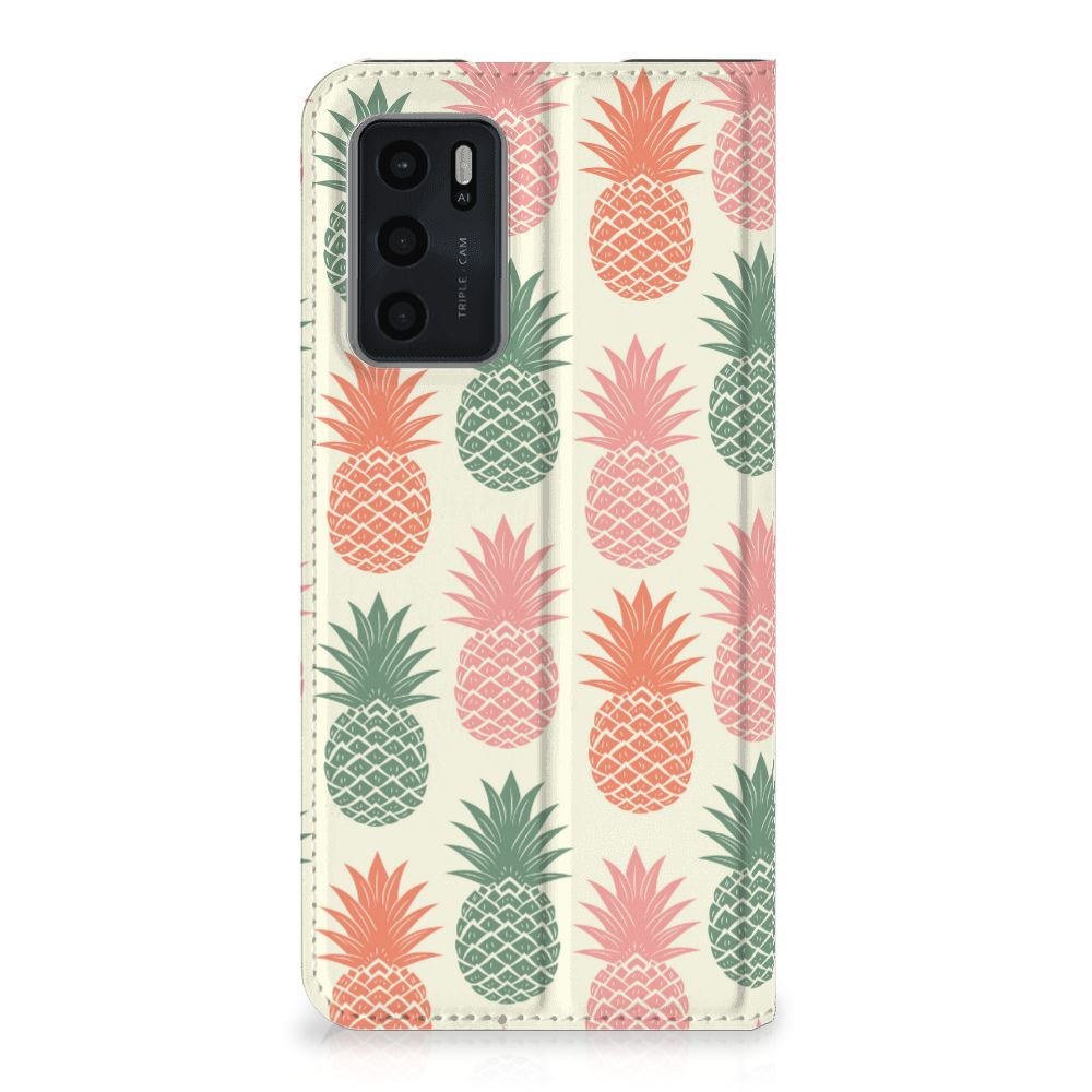 OPPO A54s | A16 | A16s Flip Style Cover Ananas - B2C Telecom