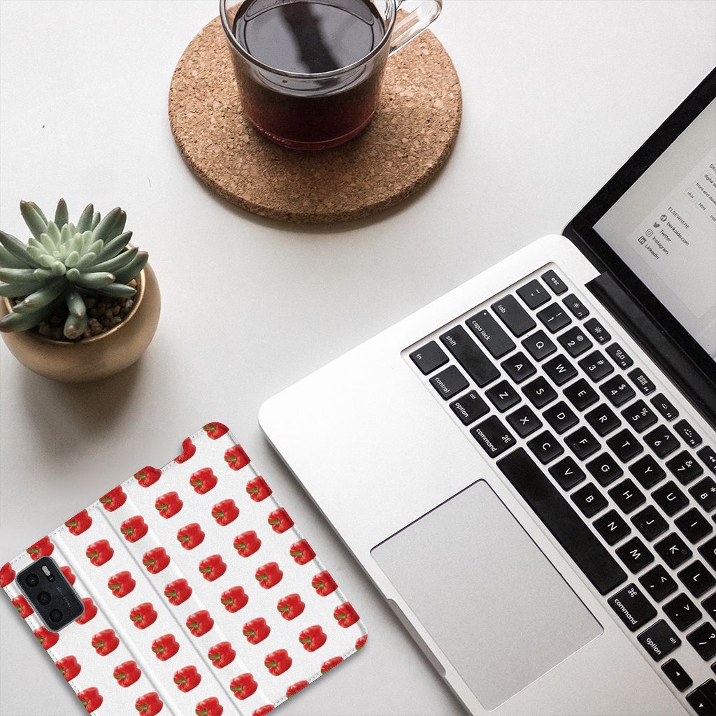 OPPO A54s | A16 | A16s Flip Style Cover Paprika Red - B2C Telecom