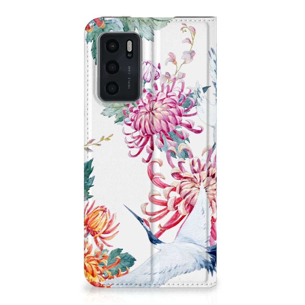 OPPO A54s | A16 | A16s Hoesje maken Bird Flowers - B2C Telecom