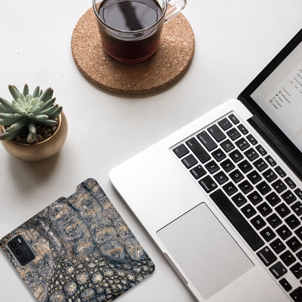 OPPO A54s | A16 | A16s Hoesje maken Krokodillenprint - B2C Telecom