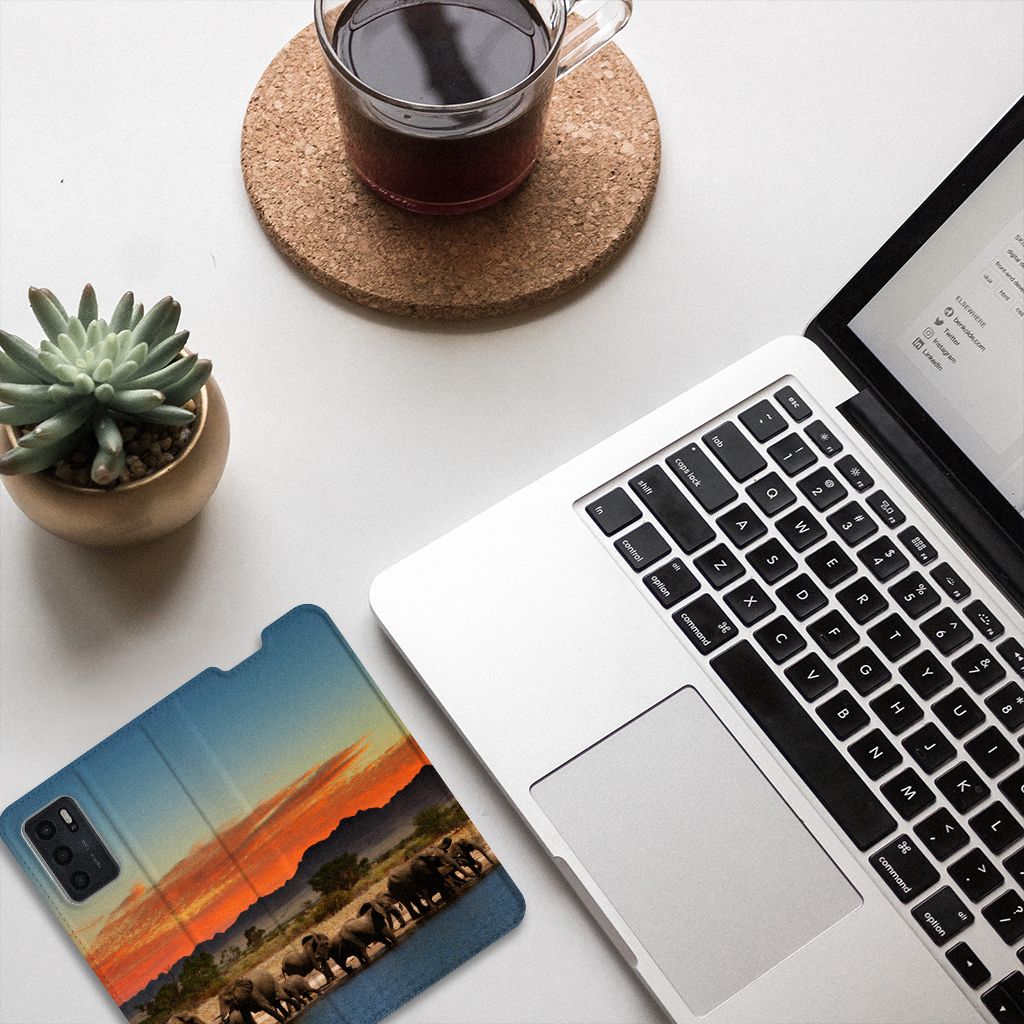 OPPO A54s | A16 | A16s Hoesje maken Olifanten - B2C Telecom