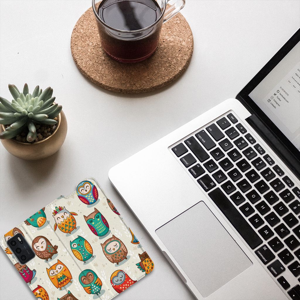 OPPO A54s | A16 | A16s Hoesje maken Vrolijke Uilen - B2C Telecom