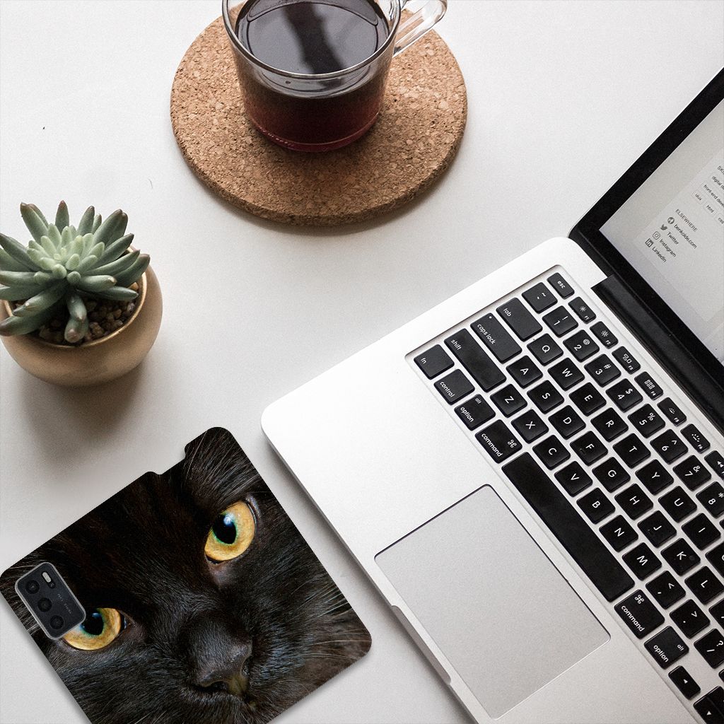 OPPO A54s | A16 | A16s Hoesje maken Zwarte Kat - B2C Telecom