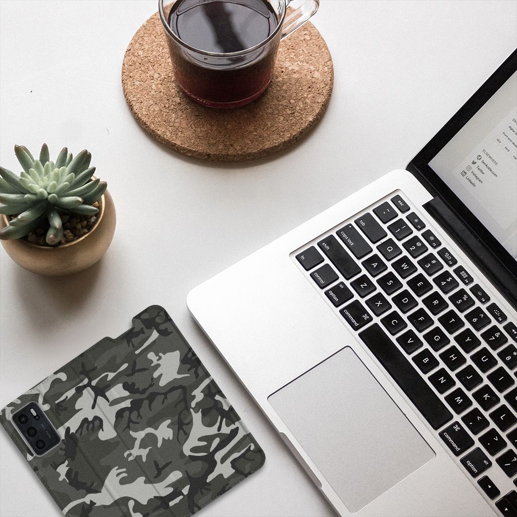 OPPO A54s | A16 | A16s Hoesje met Magneet Army Light - B2C Telecom