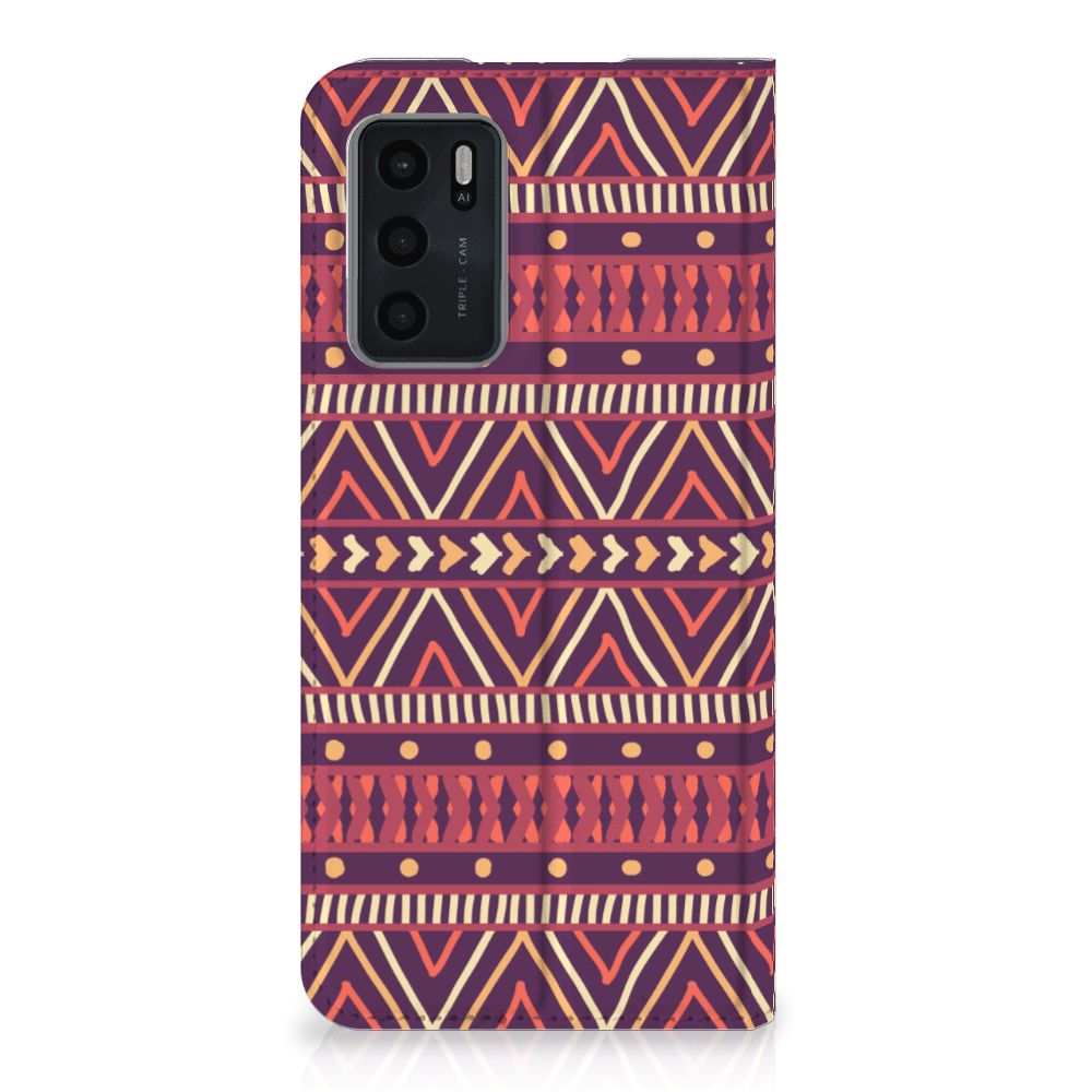 OPPO A54s | A16 | A16s Hoesje met Magneet Aztec Paars - B2C Telecom