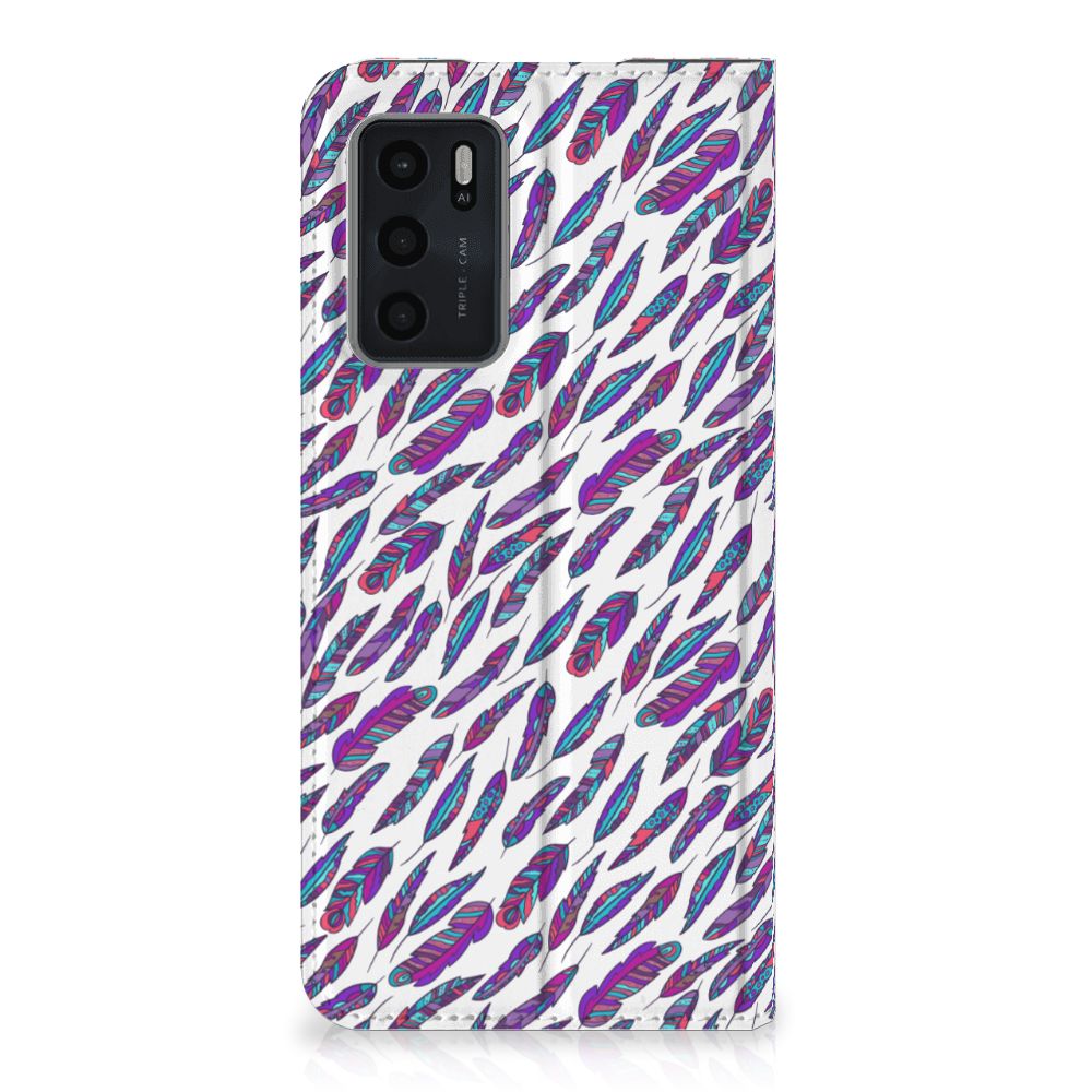 OPPO A54s | A16 | A16s Hoesje met Magneet Feathers Color - B2C Telecom