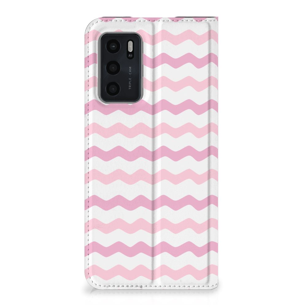 OPPO A54s | A16 | A16s Hoesje met Magneet Waves Roze - B2C Telecom
