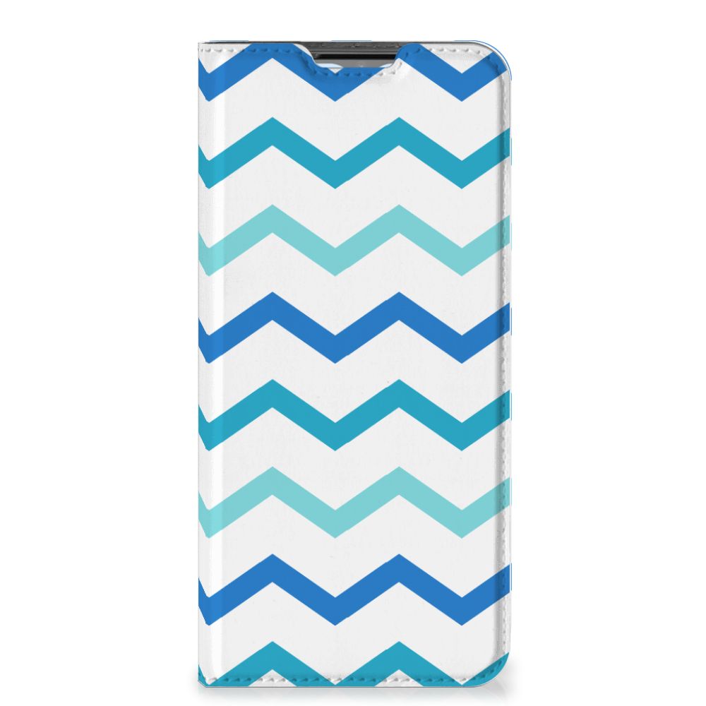 OPPO A54s | A16 | A16s Hoesje met Magneet Zigzag Blauw - B2C Telecom