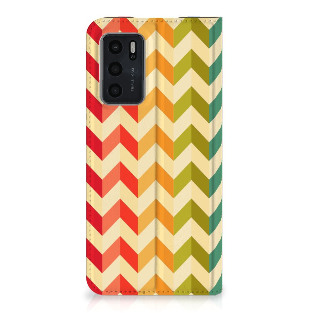 OPPO A54s | A16 | A16s Hoesje met Magneet Zigzag Multi Color - B2C Telecom