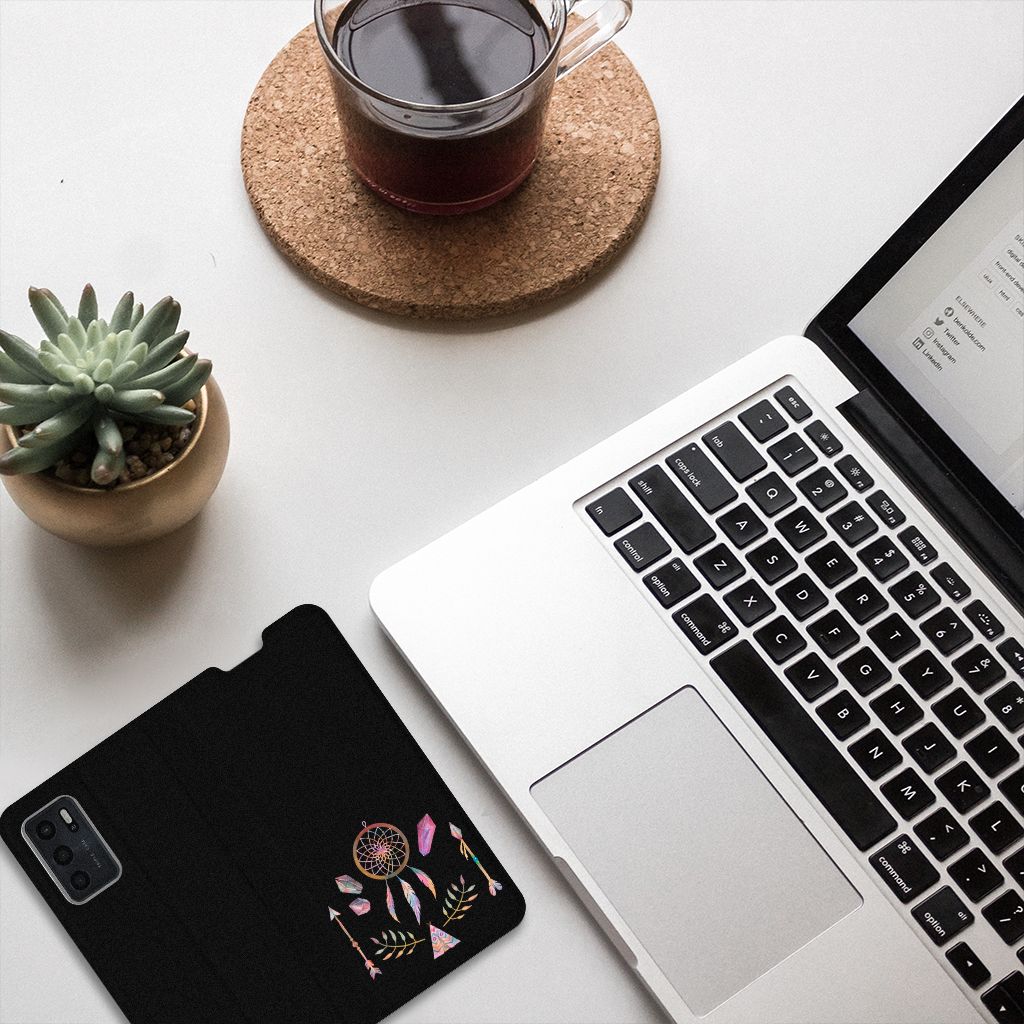 OPPO A54s | A16 | A16s Magnet Case Boho Dreamcatcher - B2C Telecom