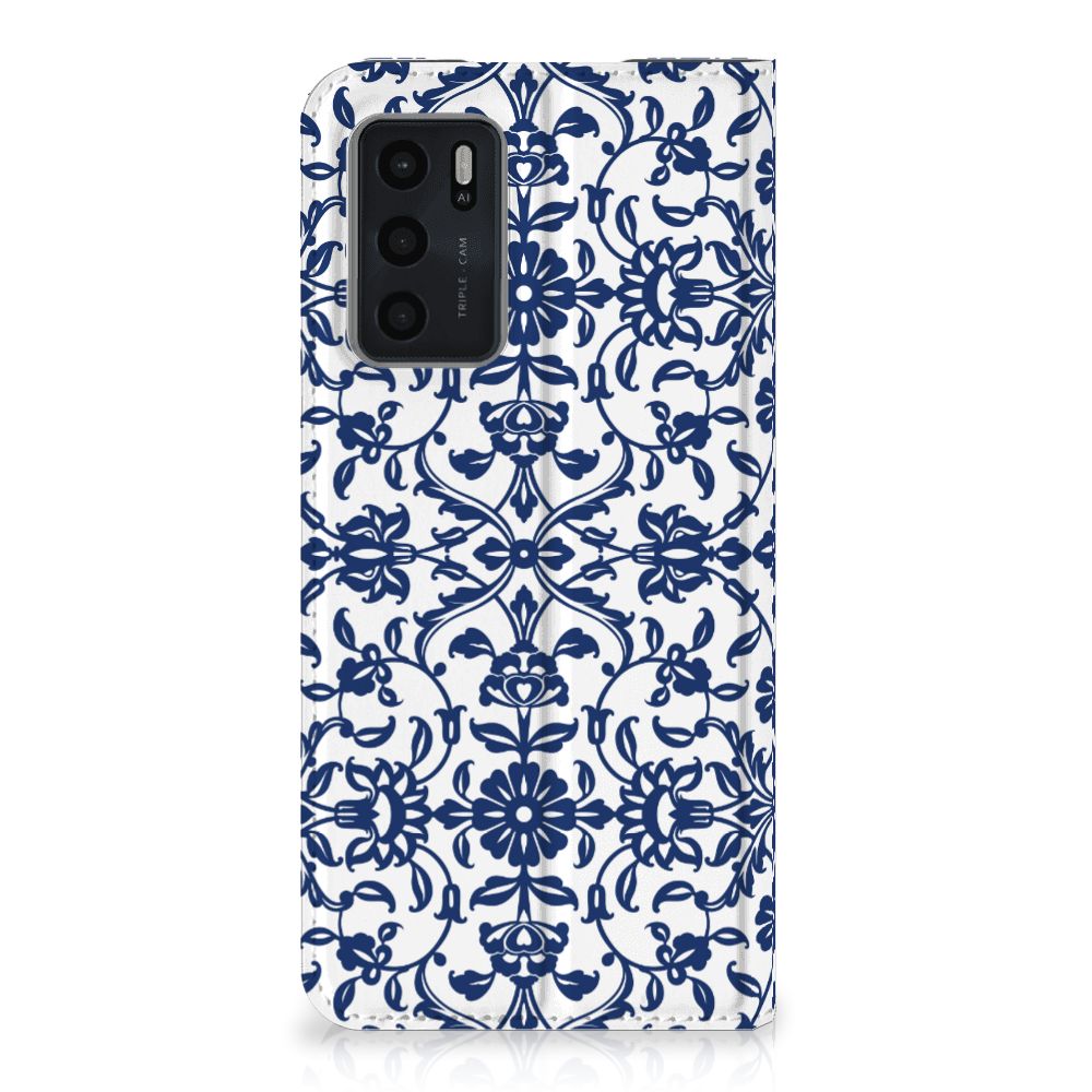 OPPO A54s | A16 | A16s Smart Cover Flower Blue - B2C Telecom