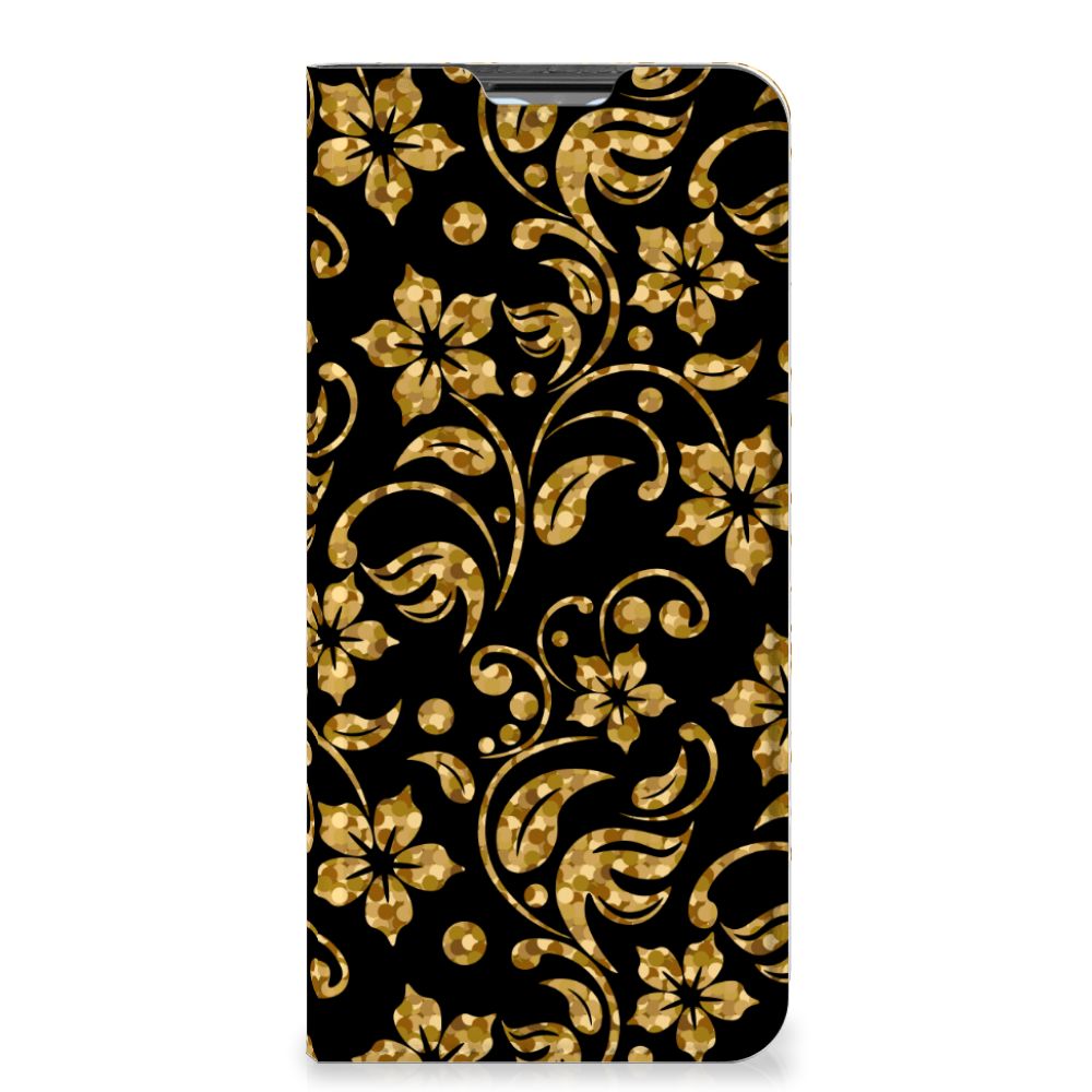 OPPO A54s | A16 | A16s Smart Cover Gouden Bloemen - B2C Telecom