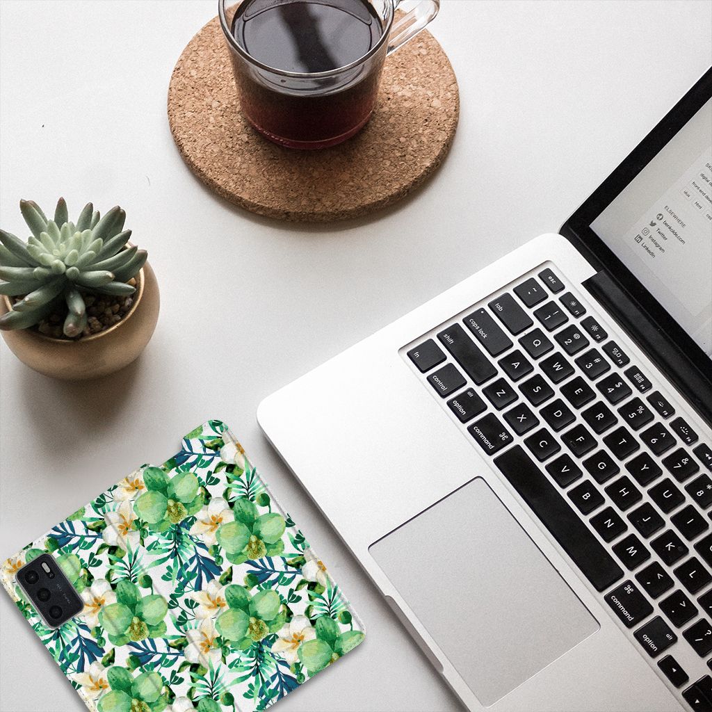OPPO A54s | A16 | A16s Smart Cover Orchidee Groen - B2C Telecom