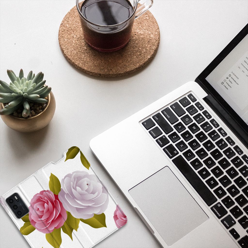 OPPO A54s | A16 | A16s Smart Cover Roses - B2C Telecom