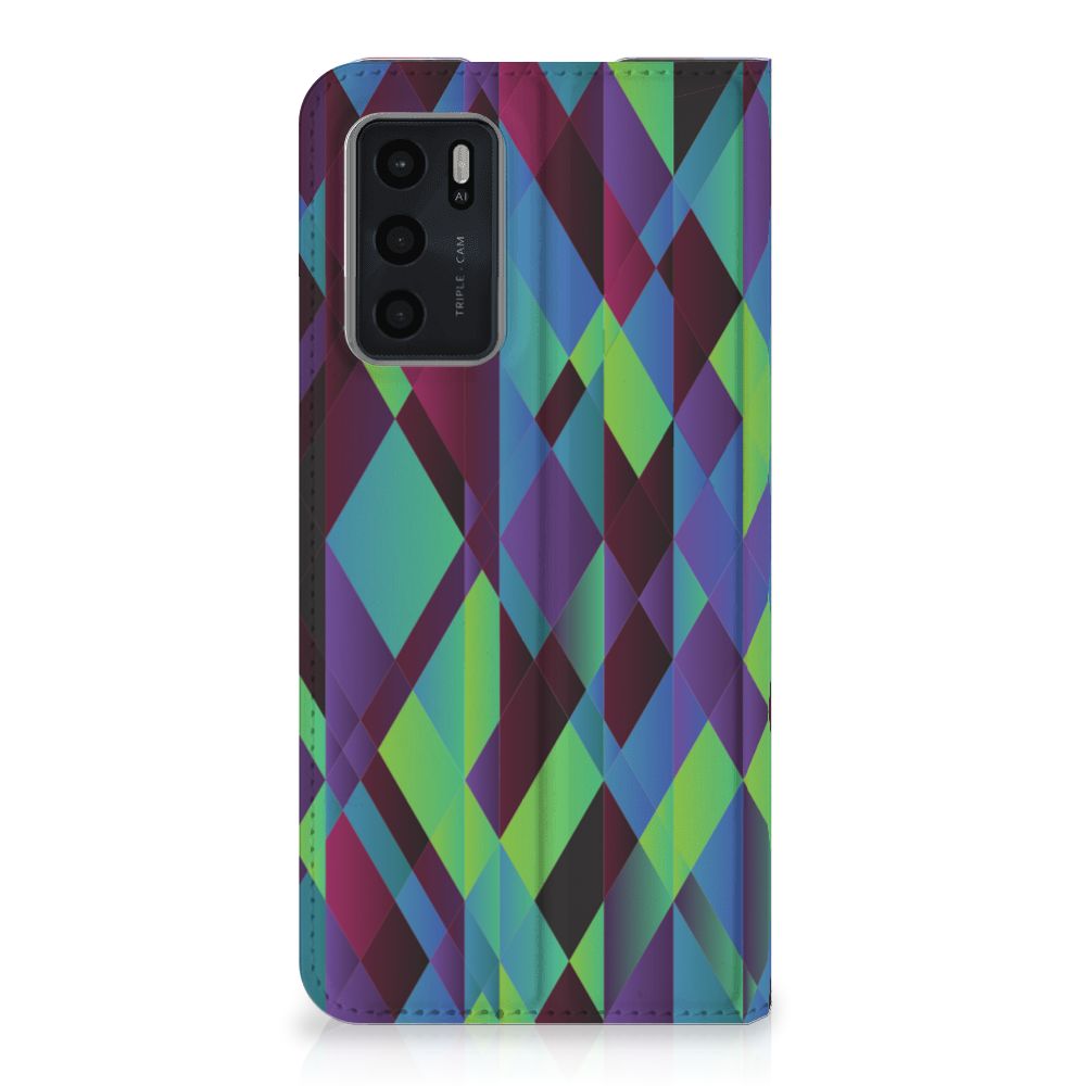 OPPO A54s | A16 | A16s Stand Case Abstract Green Blue - B2C Telecom