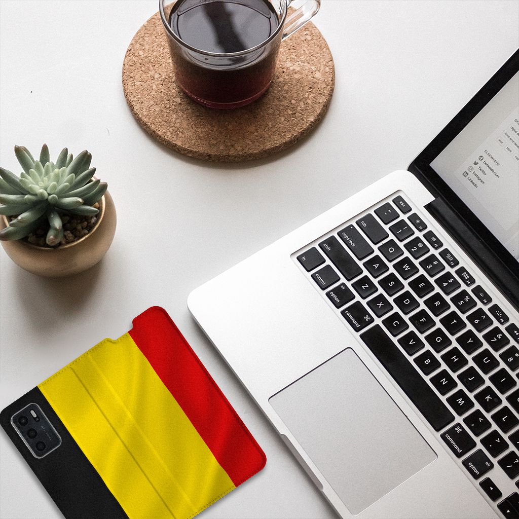 OPPO A54s | A16 | A16s Standcase Belgische Vlag - B2C Telecom