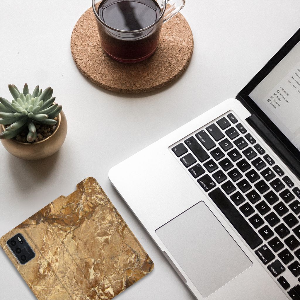 OPPO A54s | A16 | A16s Standcase Marmer Creme - B2C Telecom
