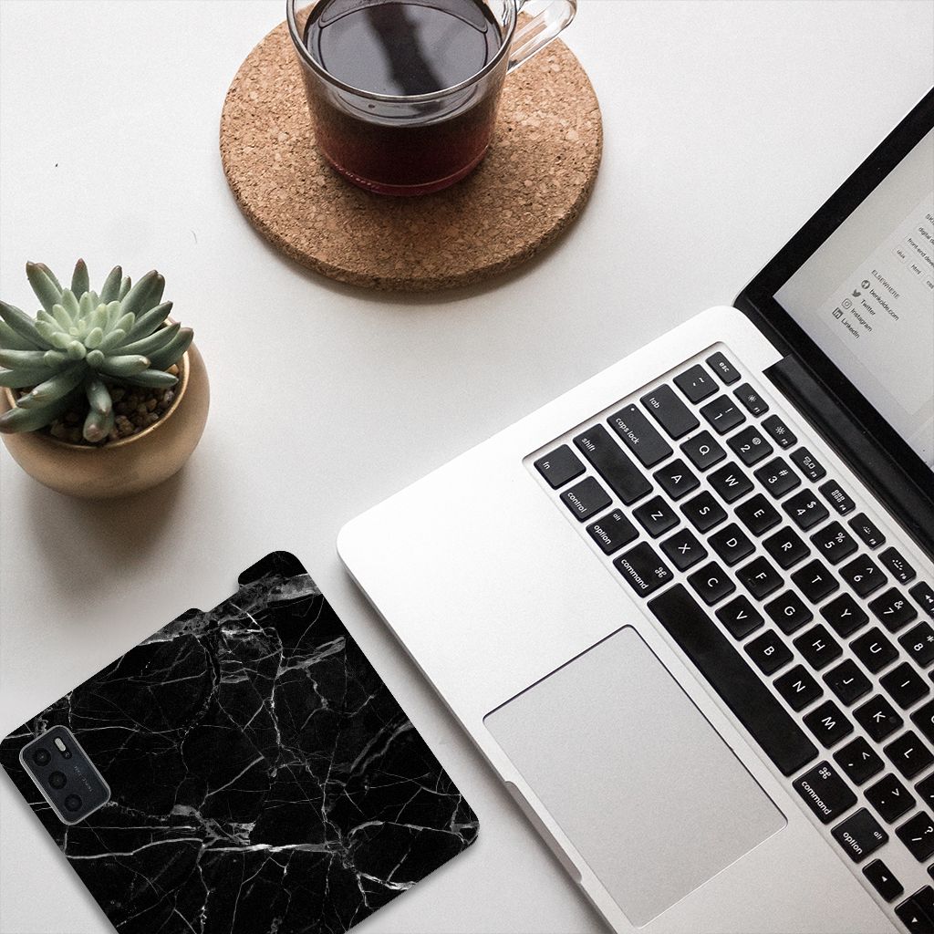 OPPO A54s | A16 | A16s Standcase Marmer Zwart - Origineel Cadeau Vader - B2C Telecom