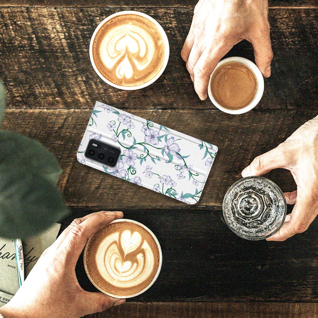 OPPO A54s | A16 | A16s Uniek Smart Cover Blossom White - B2C Telecom