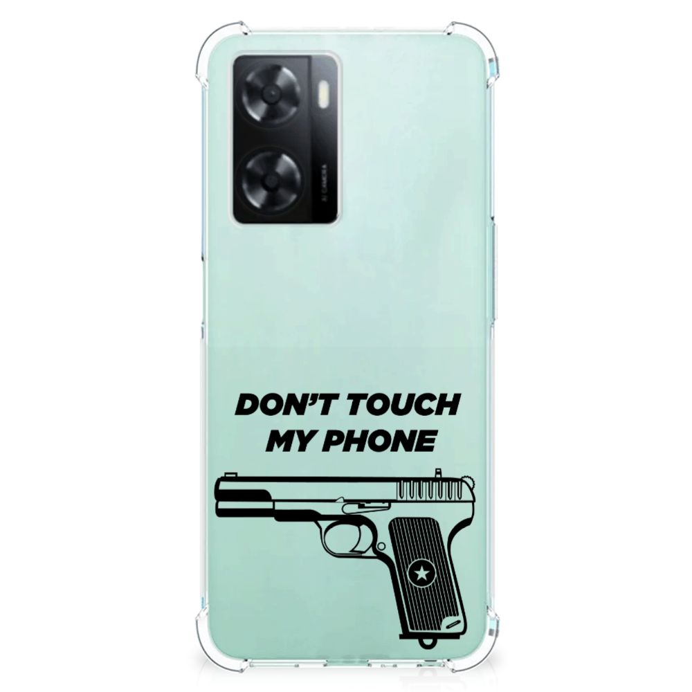 OPPO A57 A57s A77 4G Anti Shock Case Pistol DTMP telefoonhoesje pistool design aanzicht