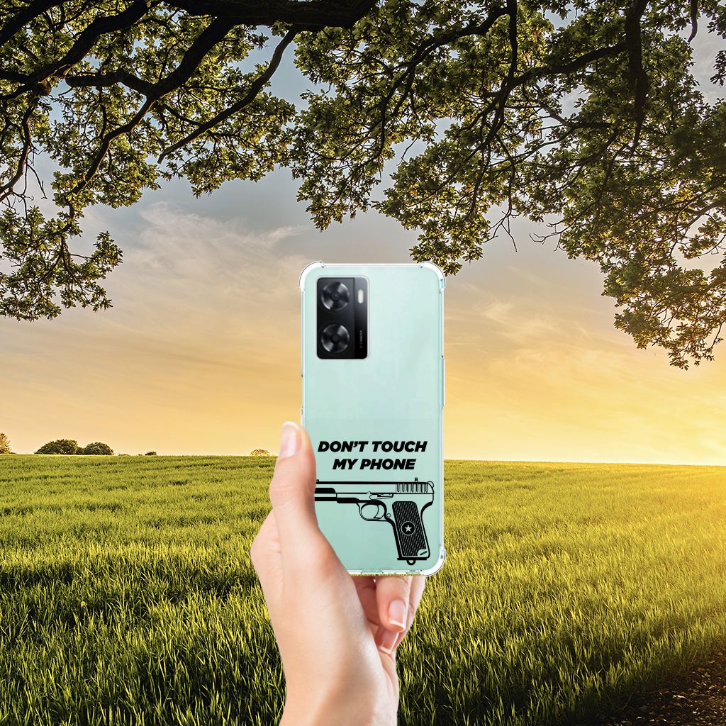 OPPO A57 A57s A77 4G Anti Shock Case Pistol DTMP telefoonhoesje pistol design hand