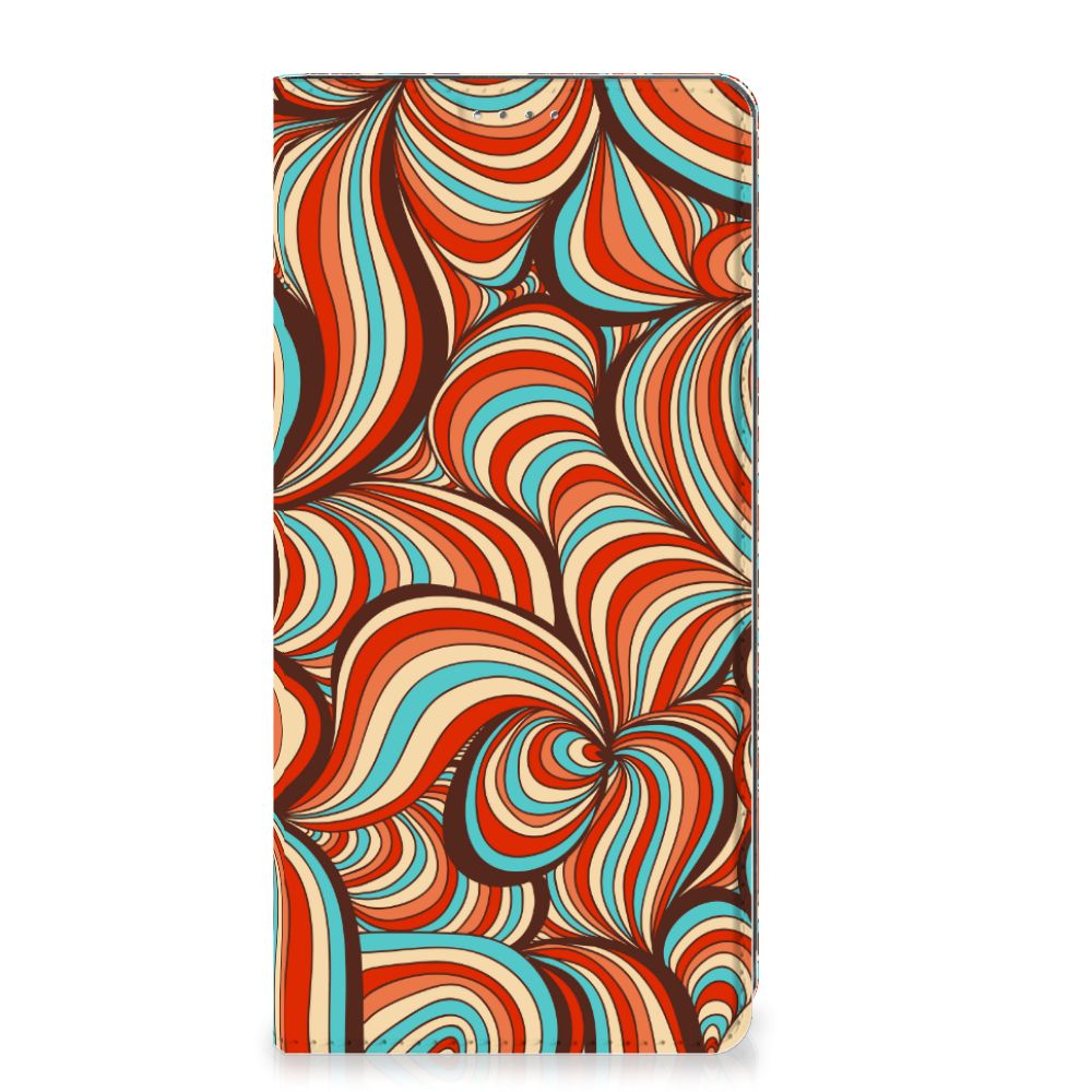 OPPO A57 A57s A77 4G Bookcase Retro design retro swirls