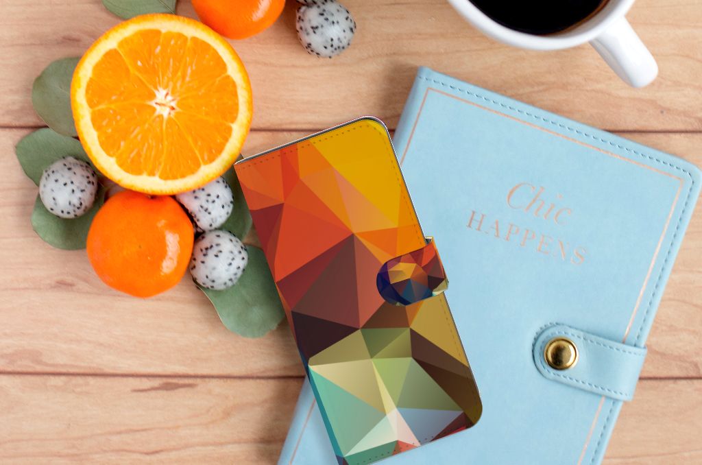 OPPO A58 4G Book Case Polygon Color geometrisch ontwerp bovenaanzicht