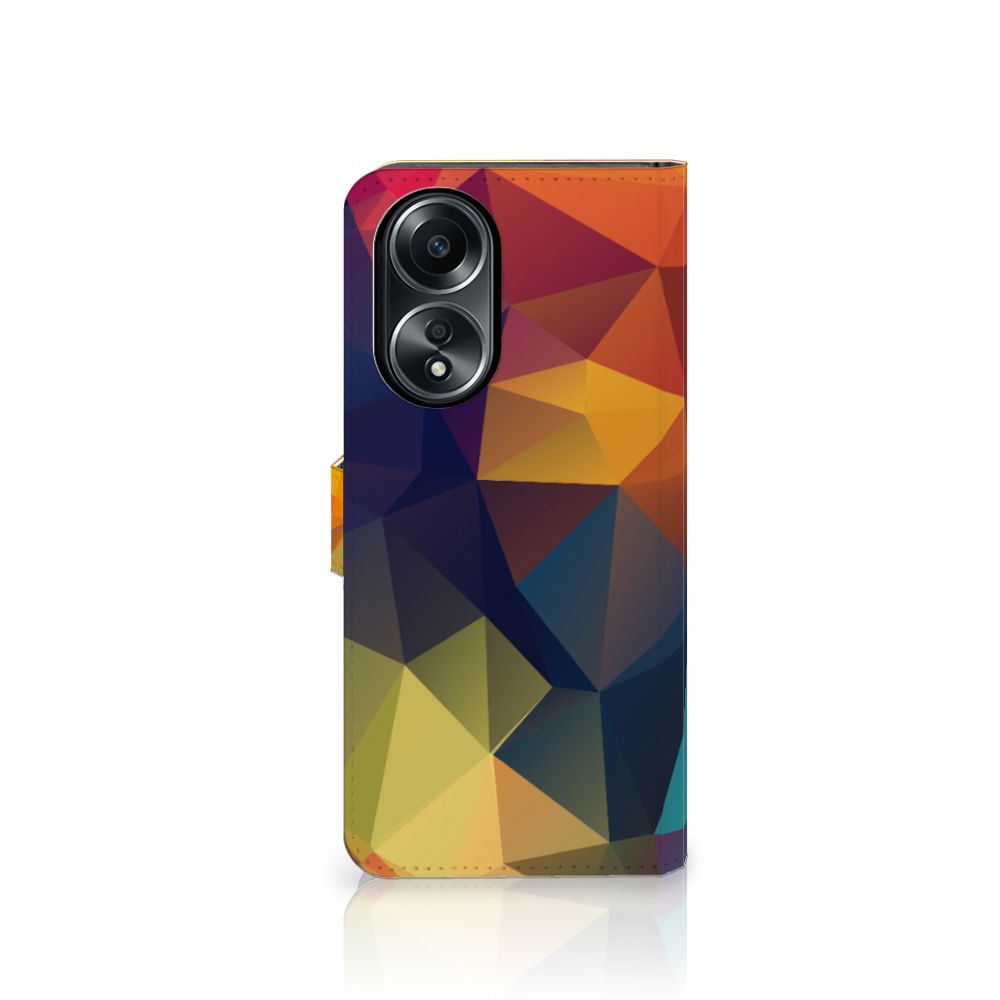 OPPO A58 4G Book Case Polygon Color book case kunstzinnig ontwerp voorkant