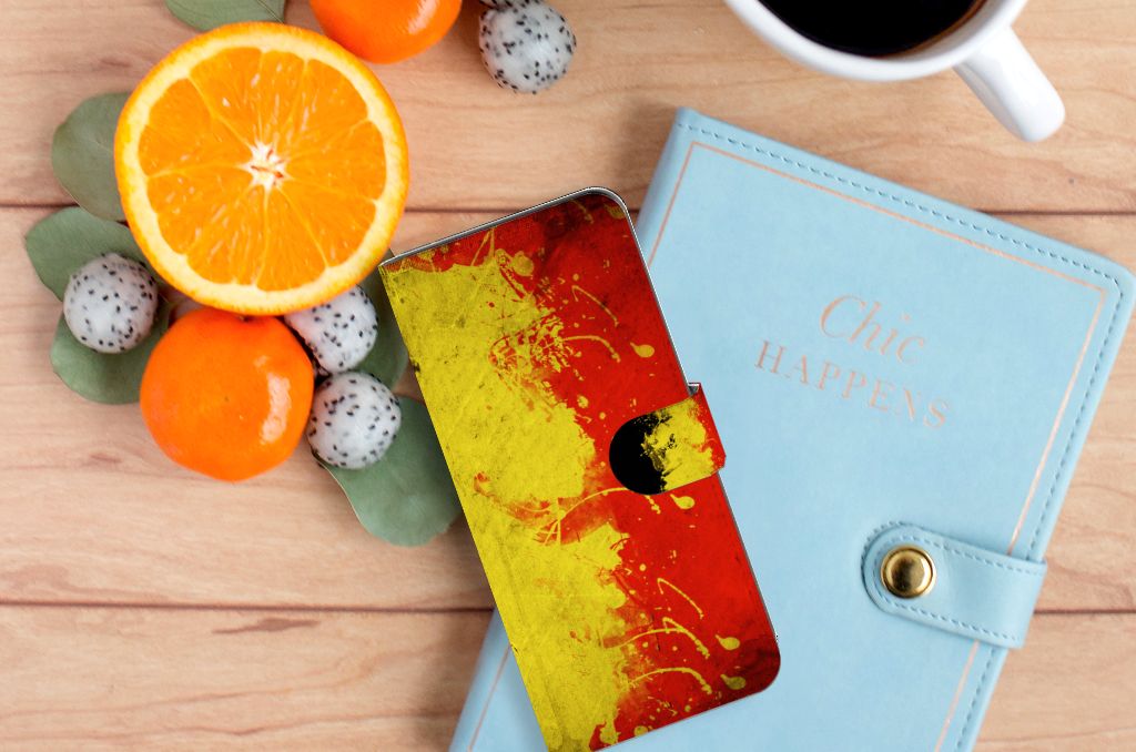 OPPO A58 4G Bookstyle Case België design met Belgische kleuren hoesje