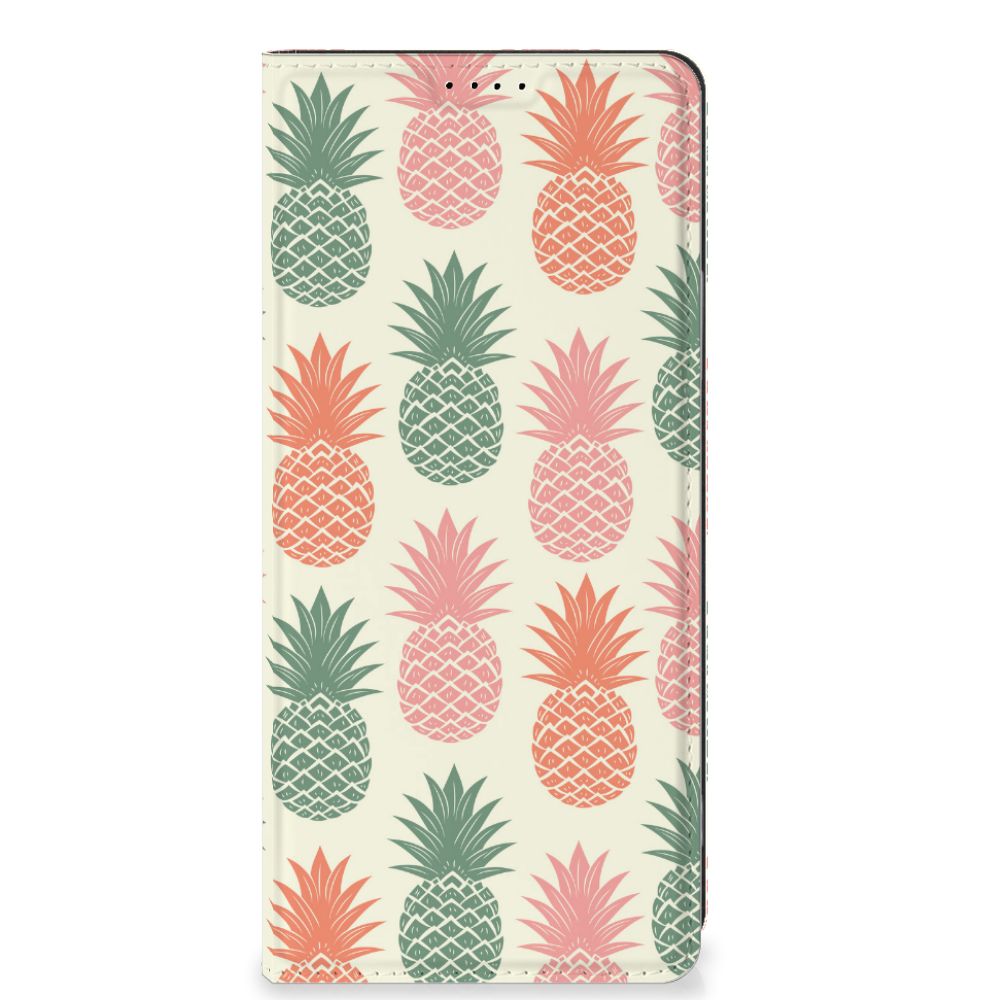 OPPO A58 4G Flip Style Cover Ananas ananas design voorkant