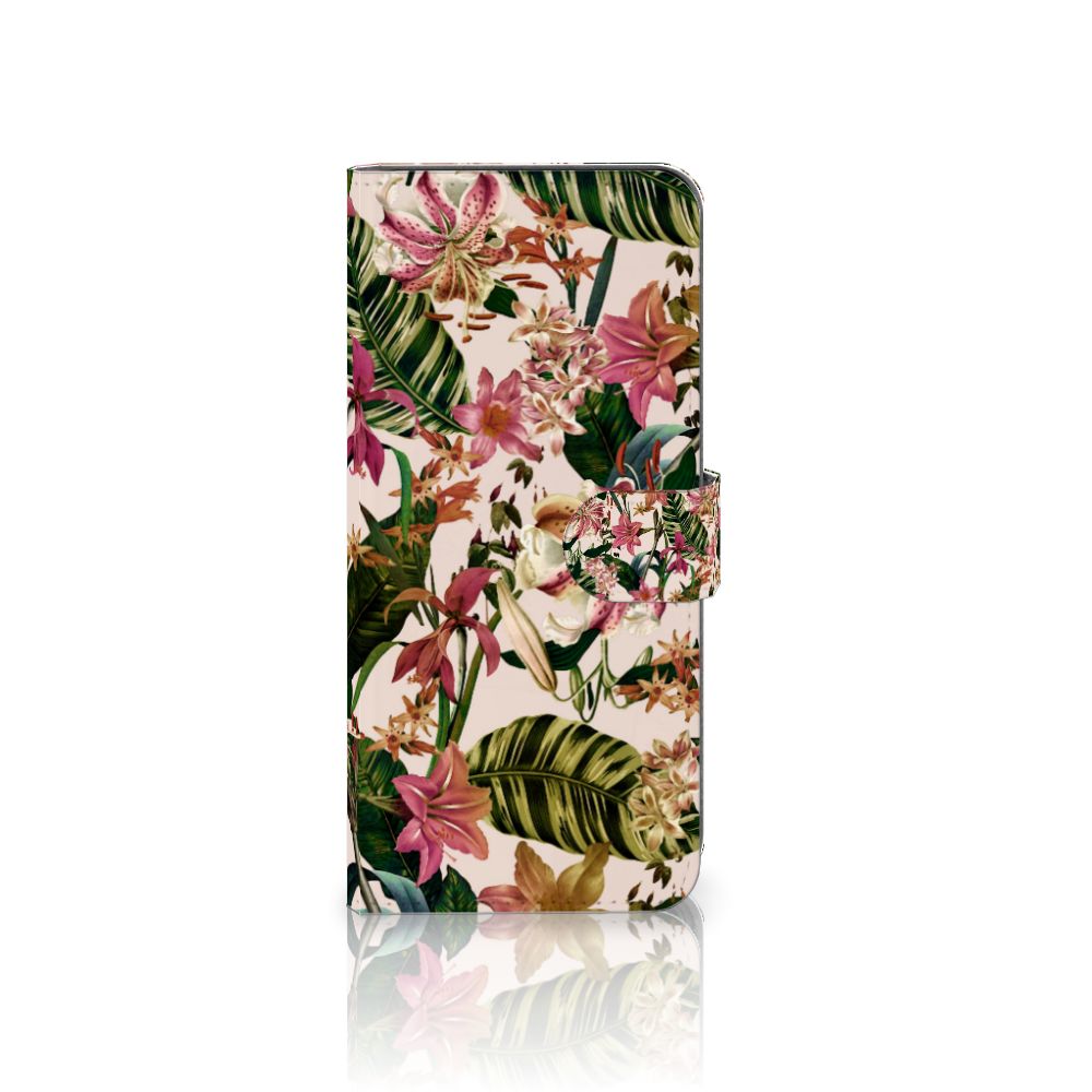 OPPO A58 4G Hoesje Flowers boekhoes bloemen tropisch aanzicht