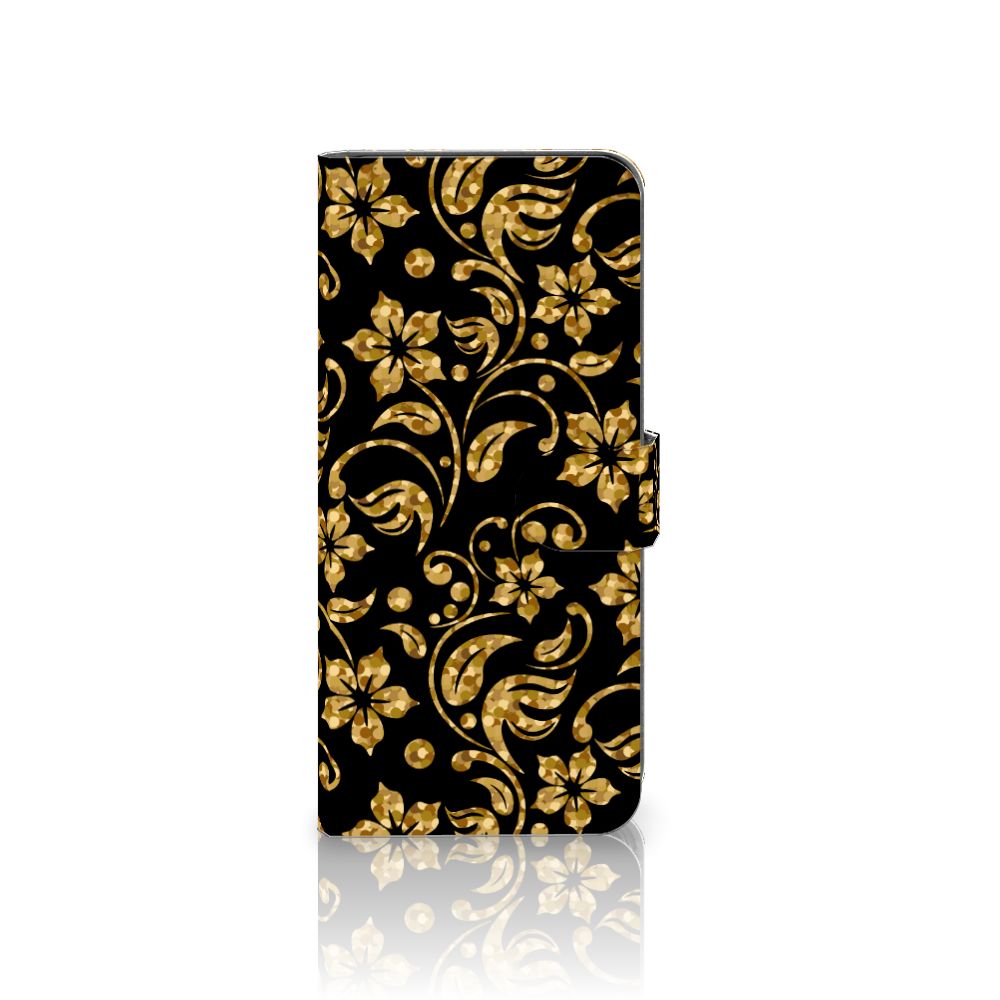 OPPO A58 4G Hoesje Gouden Bloemen met uniek gouden bloemen design voor stijl en bescherming.
