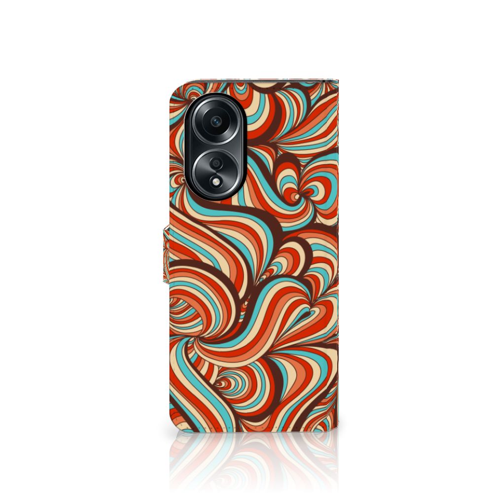 OPPO A58 4G Hoesje Retro hoesje retro design kleurrijk