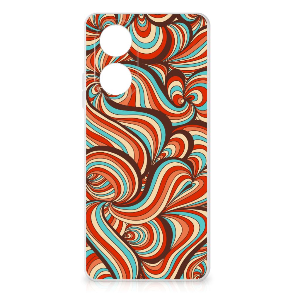 OPPO A58 4G Hoesje maken Retro tpu case retro design kleurrijke print aanzicht