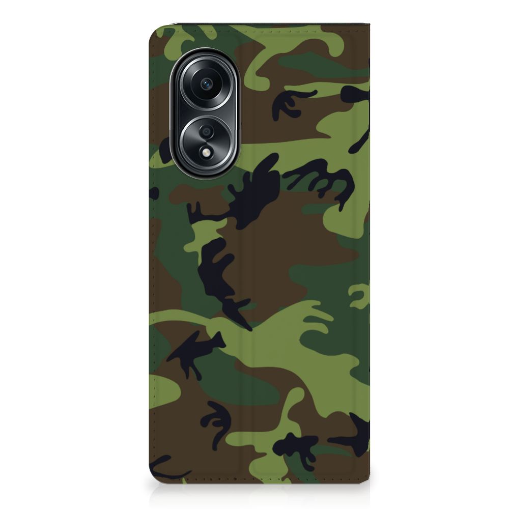 OPPO A58 4G Hoesje met Magneet Army Dark in camouflage design voor bescherming en stijl 🎖️
