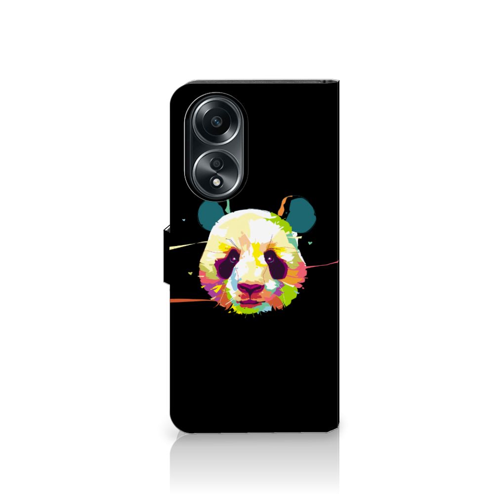 OPPO A58 4G Leuk Hoesje Panda Color met kleurrijke panda afdruk, perfect als cadeau voor gebruiksgemak en bescherming.