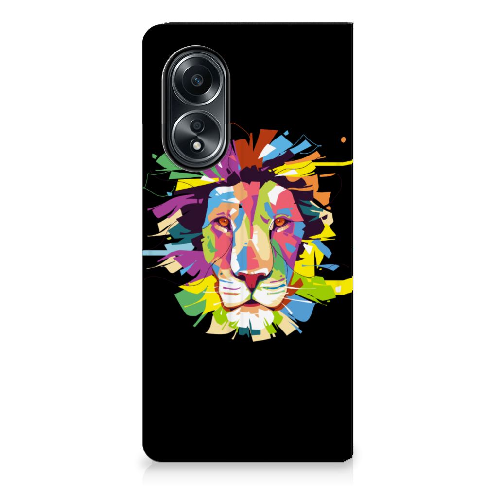 OPPO A58 4G Magnet Case Lion Color lion kleur ontwerp voorkant