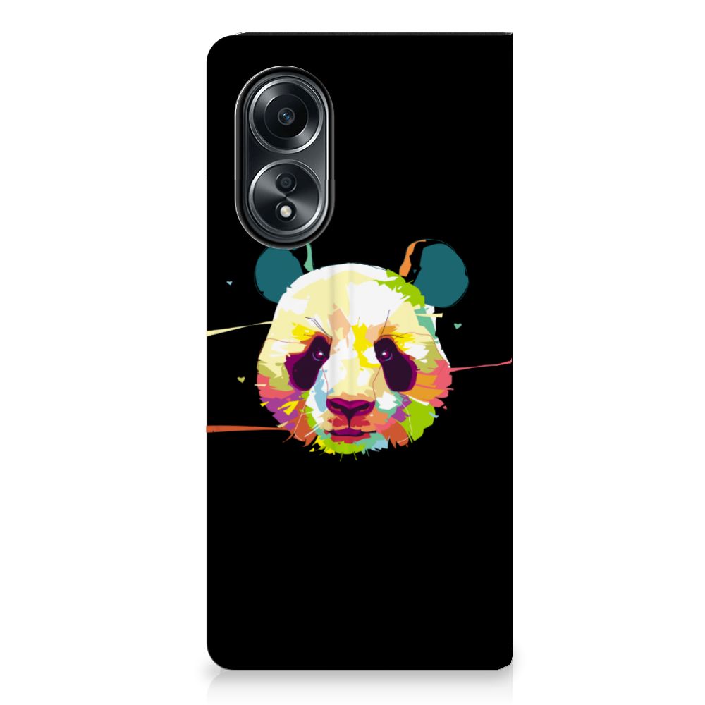 OPPO A58 4G Magnet Case Panda Color voorkant multitasking kleurrijk
