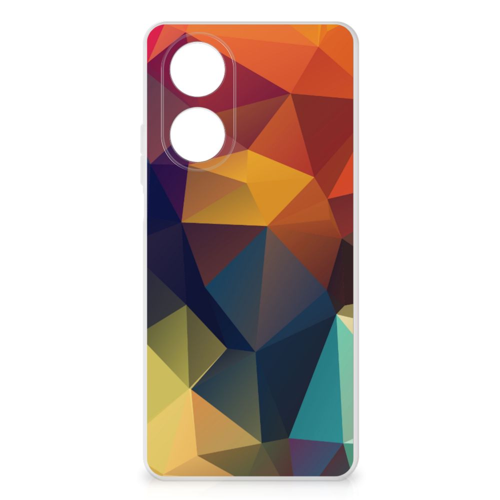 OPPO A58 4G TPU Hoesje Polygon Color kleurrijke driehoeken abstract ontwerp