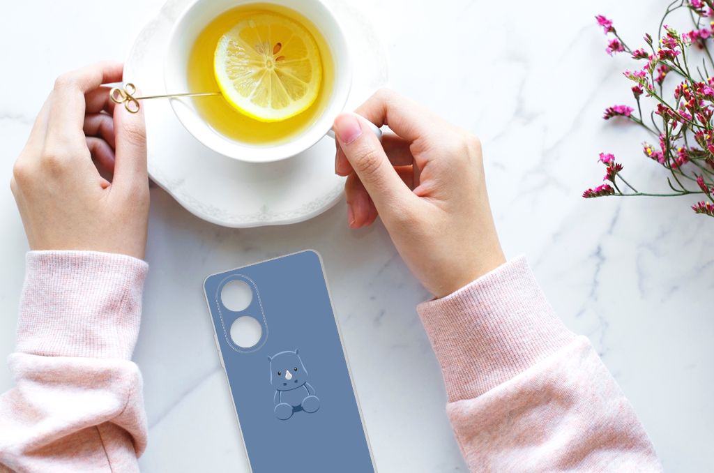 OPPO A58 4G Telefoonhoesje met Naam Baby Rhino telefoonhoesje baby rhino aanzicht