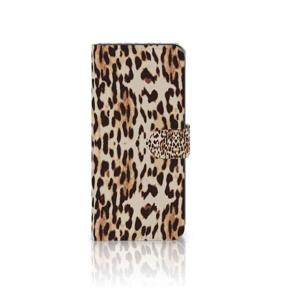 OPPO A58 4G Telefoonhoesje met Pasjes Leopard hoesje panterprint aanzicht