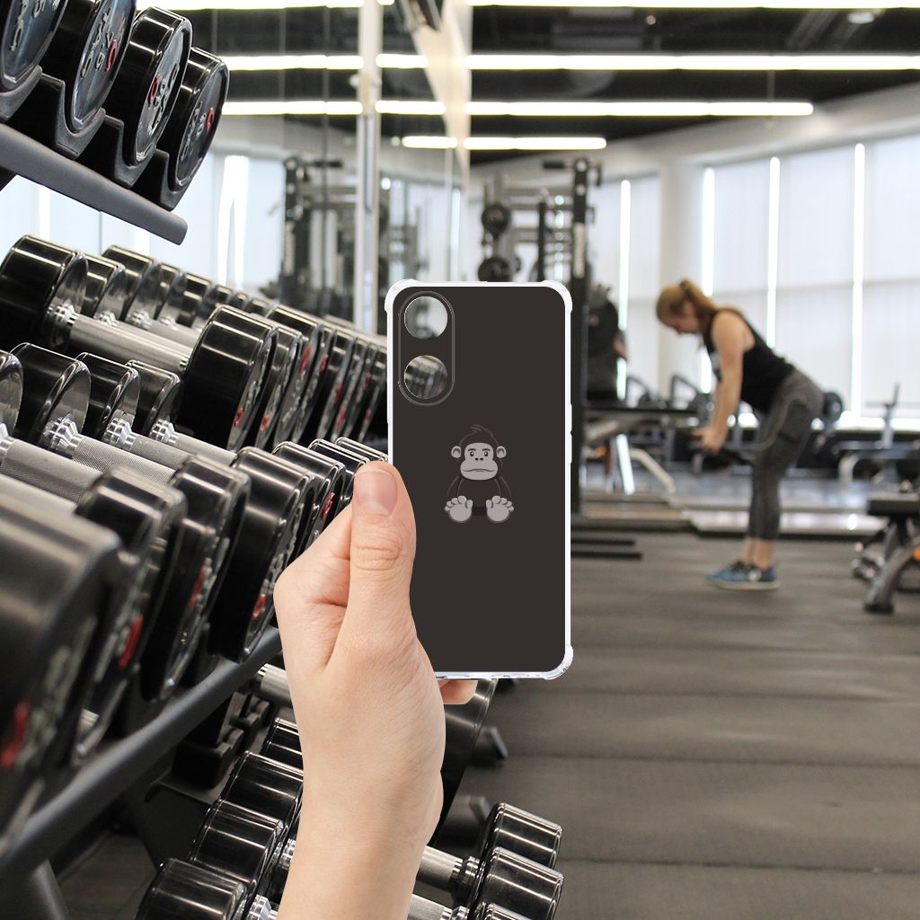 OPPO A58 | A78 5G Stevig Bumper Hoesje Gorilla achterkant sportstudio