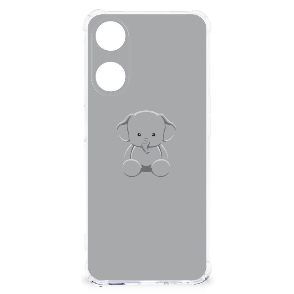 OPPO A58 | A78 5G Stevig Bumper Hoesje Grijs Baby Olifant B2C Telecom